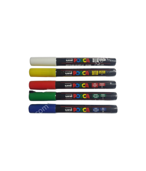 Набор маркеров "Posca" 5 цветов. Для метки маток (белый, красный, синий, зеленый, желтый)