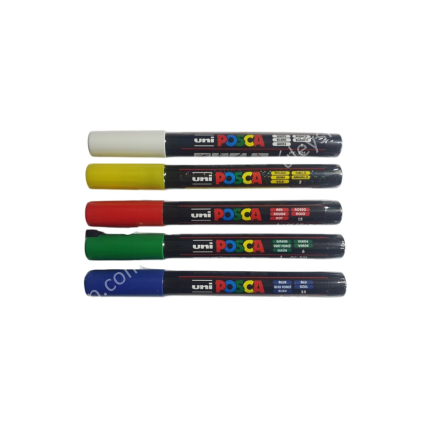 Набор маркеров "Posca" 5 цветов. Для метки маток (белый, красный, синий, зеленый, желтый)